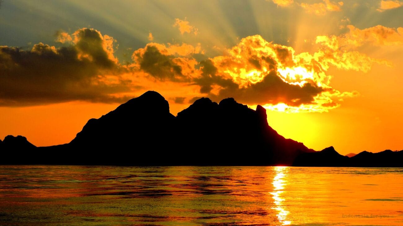 komodo i colori di un alba