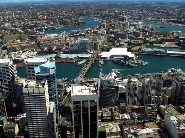 Darling Harbour visto dalla Sydney Tower Darling Harbour visto dalla Sydney Tower
